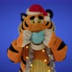 Tiger in Red Christmas Hat Tries to Puts Protective Medical Mask on His Nose - VideoHive Item for Sale