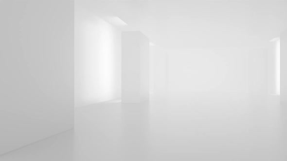 Motion in the white corridor in the fog