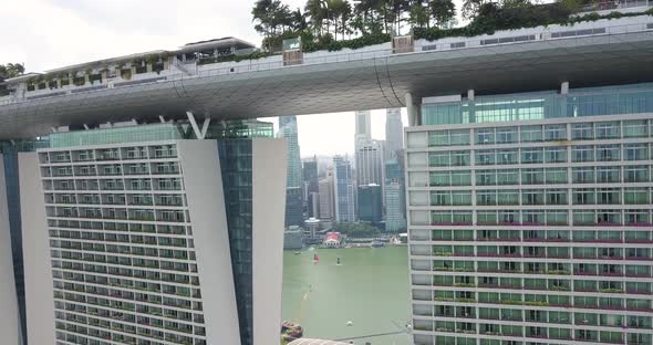 Marina Bay Sands Aerial Filming, Drone's Going Under the Ship, Singapore
