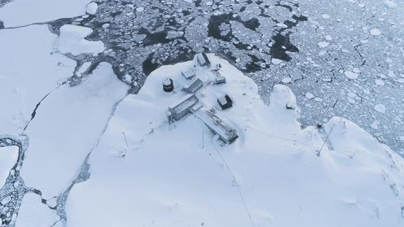Vernadsky Station. Antarctica Polar Landscape.