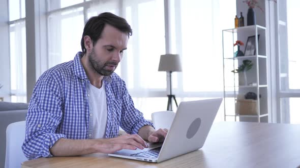 Thumbs Up By Casual Beard Man at Work Both Hands alt