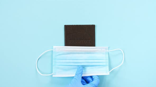 Model Airplane Passport Protective Equipment for Prevention of Virus Infection Medical Masks Hand alt