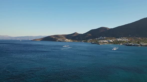 Aerial View of Elouda, Island Crete, Greece