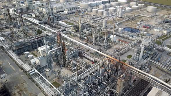 Aerial View of Oil Refinery alt