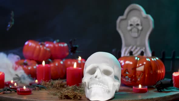 Halloween Decorations on a Table alt