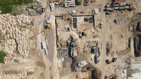 Large Construction Of A Residential Complex. Top To Bottom View. Aerial View alt