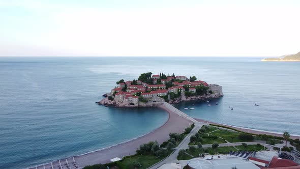 Aerial View of Island with Old History and Architecture