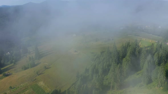 Morning Mountain Village Covered With The Clouds 16 alt