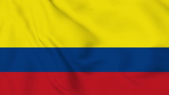 Colombia flag seamless closeup waving animation. Vd 2051