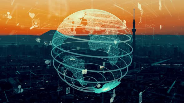 Global connection and the internet network modernization in smart city alt
