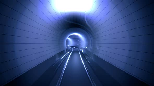 Endless ride inside the futuristic metro tunnel. Loopable animation. HD alt