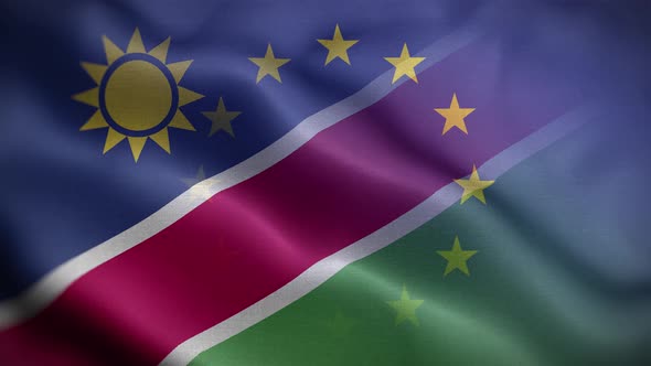 EU Namibia Flag Loop Background 4K