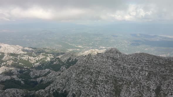 Fantastic Panorama of the Mountains in the Biokovo Natural Park Located in Croatia