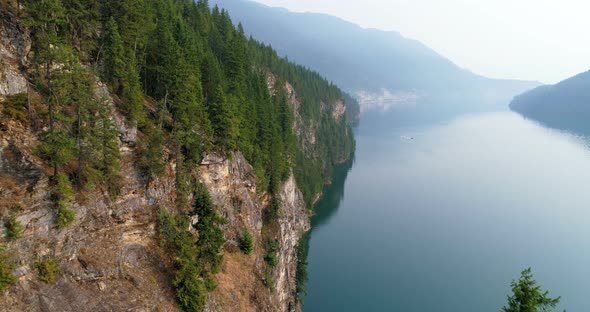 View of beautiful mountain ranges and lake 4k alt