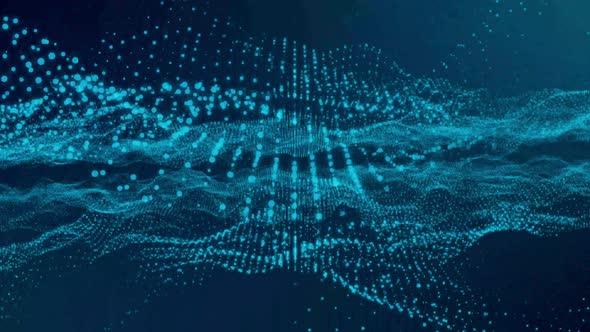 abstract colorful particle wave background animation. alt