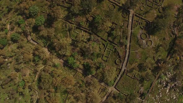 Aerial View of Ancient Roman Architecture Ruins in Portugal alt