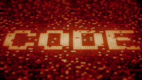 CODE Word Being Made with Flashing Symbols alt