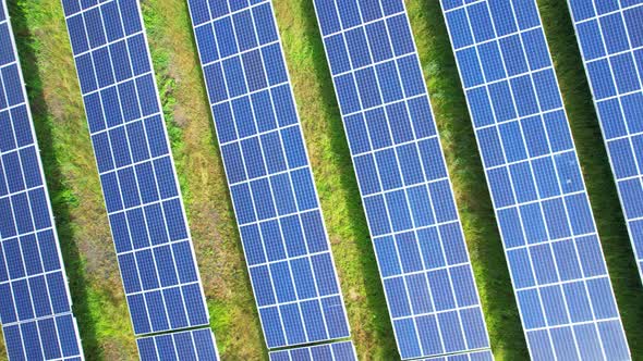 Aerial view of solar power plant. drone footage. 4k alt