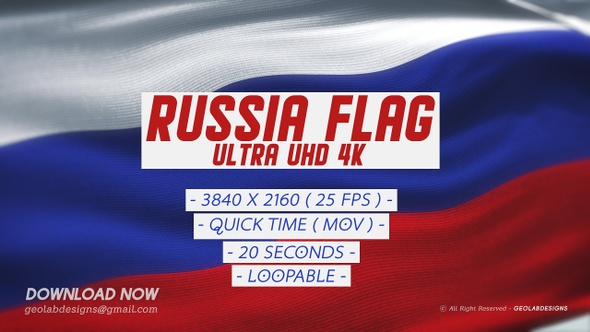 Russia Flag - Ultra UHD 4K Loopable alt
