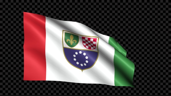 Bosnia And Herze Govina Federation Of Flag Blowing In The Wind alt