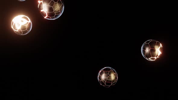 Falling Fractured Morphing Crumbling Magical Orb Spheres Motion Graphics Background