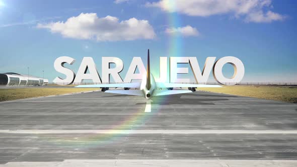 Commercial Airplane Landing Capitals And Cities Sarajevo