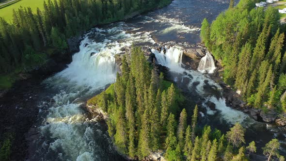 Ristafallet Waterfall in the Western Part of Jamtland alt