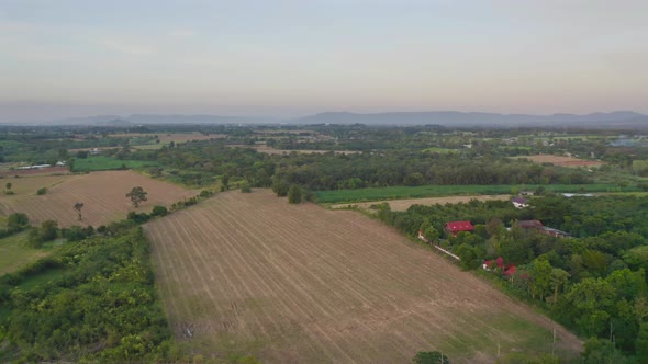 Aerial view of hotel resort with green Mountain hill. Nature landscape background in Khao Yai, alt