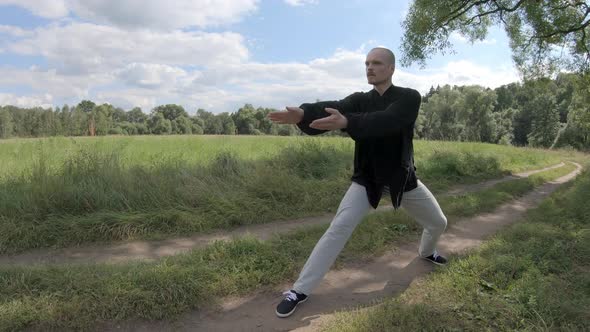 Practice Taijiquan and Qigong in Nature in Shade of a Tree