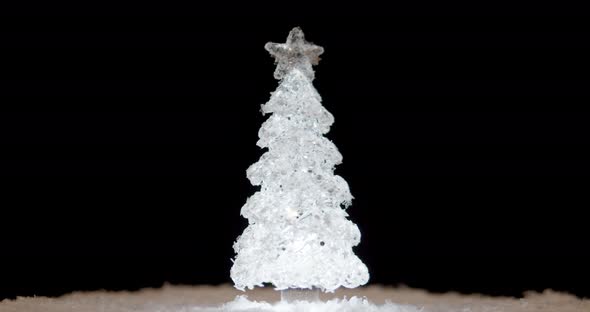 Christmas Tree Made of Glass Spinning