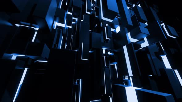 Abstract Looped Dark Blue Background with Neon Light Like Cyberpunk Night  City by GreenWind1