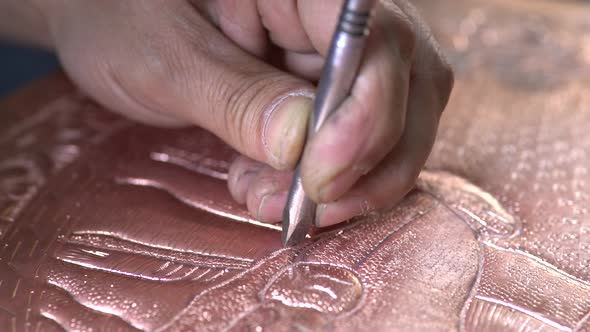 Craftsman Make Relief On Copper