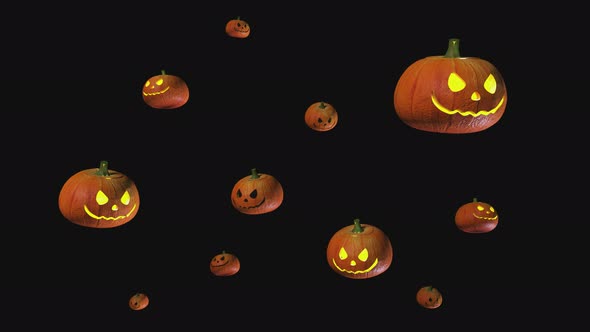 Halloween of all saints and many pumpkins on a transparent background.