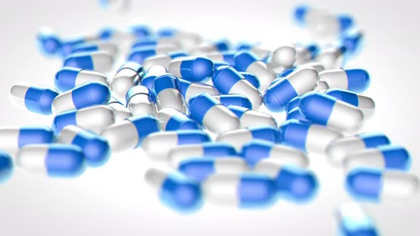 Pharmecutical Pills Blue and White 