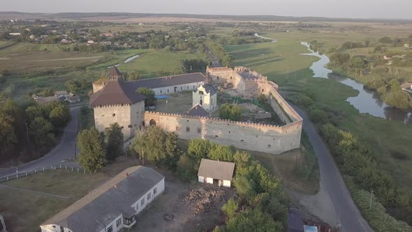 Ruined Medzhybizh Castle Situated at Southern Bug Rivers, Ukraine alt