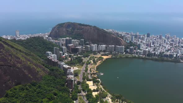 Rodrigo De Freitas Lagoon, Buildings, Architecture, Skyscrapers (Rio De Janeiro, Brazil) Aerial View alt