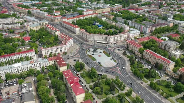 Top View of Victory Square in Minsk