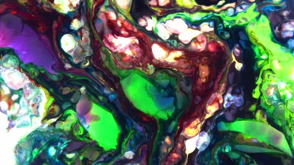 Colorful Liquid Ink Colors Blending Burst Swirl Fluid 60