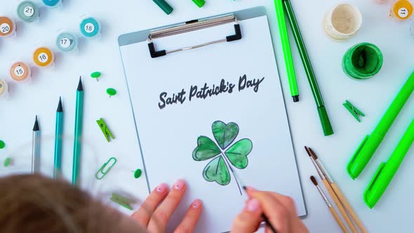 Female Hands Painting Greeting Card St Patricks Day alt