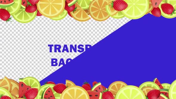 Juicy fruit frame with transparent background