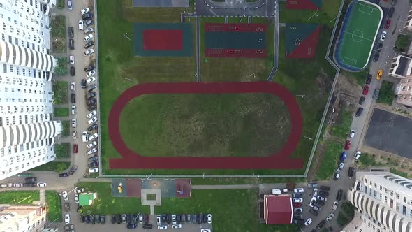 the exterior of the new modern school in the modern residential district,exterior alt