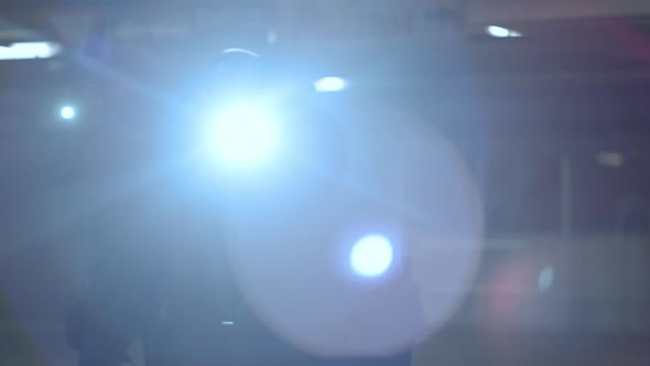 Team of Armed SWAT Officers Shooting From Sniping Rifles with Flashlights alt