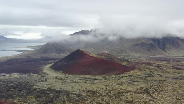 Aerial view of the colorful mountain Raudaskal alt