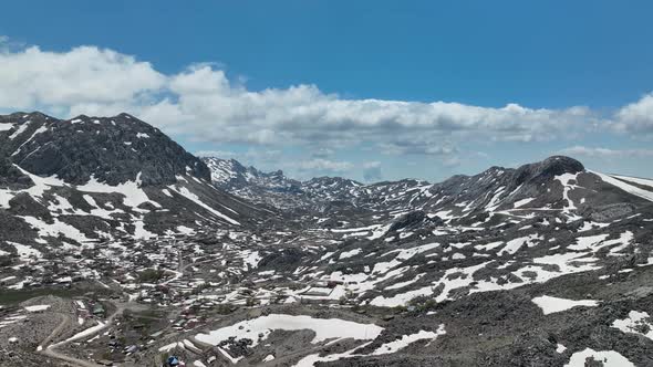 Spring in the Mountains aerial view 4 K alt