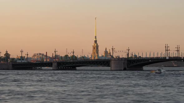 Super zoom view of peter and Paul Fortress in Saint Petersburg.