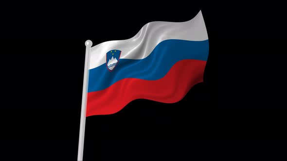 Slovenia Flag Flying Animated Black Background alt