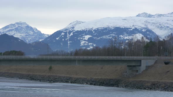 Road bridge over a river in Vaduz alt