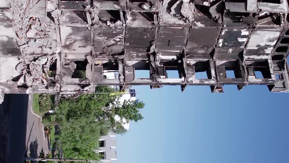 Vertical Video of the Destruction in Borodianka Ukraine During the War alt