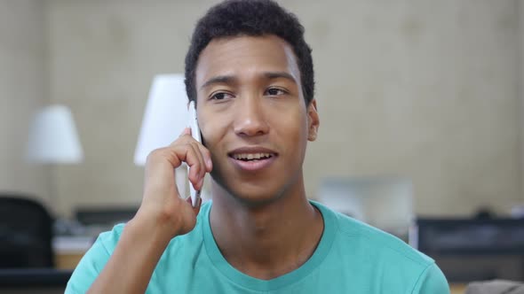 Talking on Phone Black Young Man alt