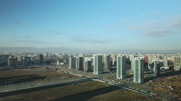 Construction site. Construction of modern multi-storey buildings. alt